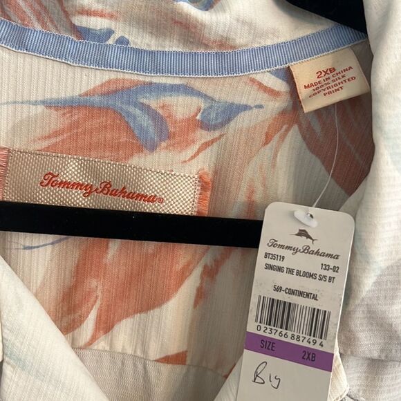 Tommy Bahama NWT 100% Silk Hawaiian shirt Men’s 2XL Big & Tall - Picture 8 of 13